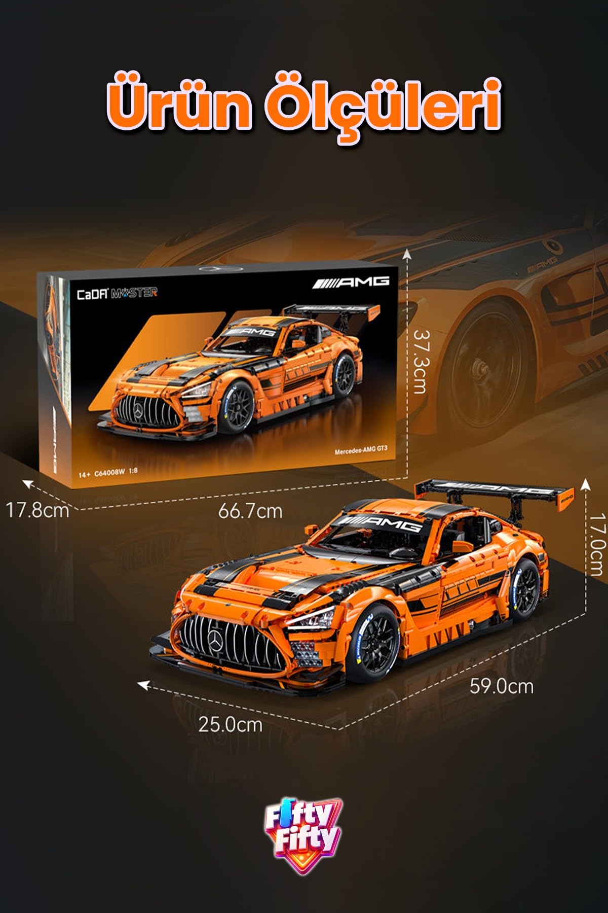 CaDA Master 1:8 Mercedes-AMG GT3 C64008W – 5466 Parça Premium